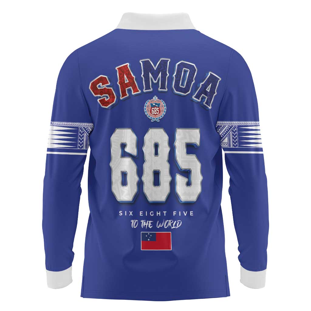 Toa Samoa Rugby Long Sleeve Polo Shirt Six Eight Five to The World