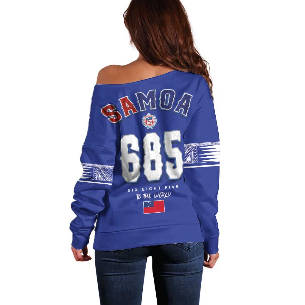 Toa Samoa Rugby Off Shoulder Sweater Six Eight Five to The World