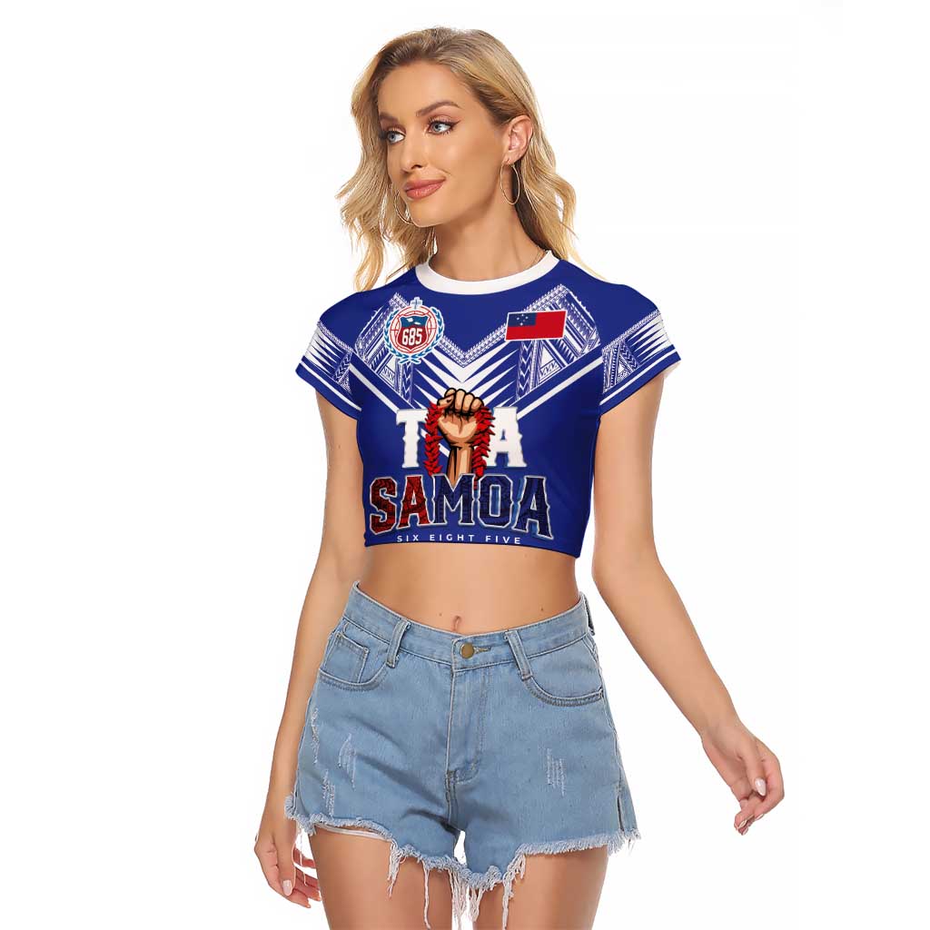 Toa Samoa Rugby Raglan Cropped T Shirt Six Eight Five to The World