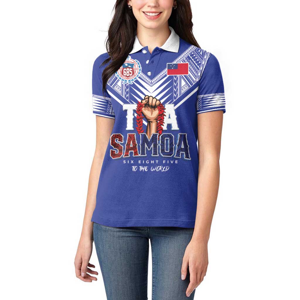 Toa Samoa Rugby Women Polo Shirt Six Eight Five to The World