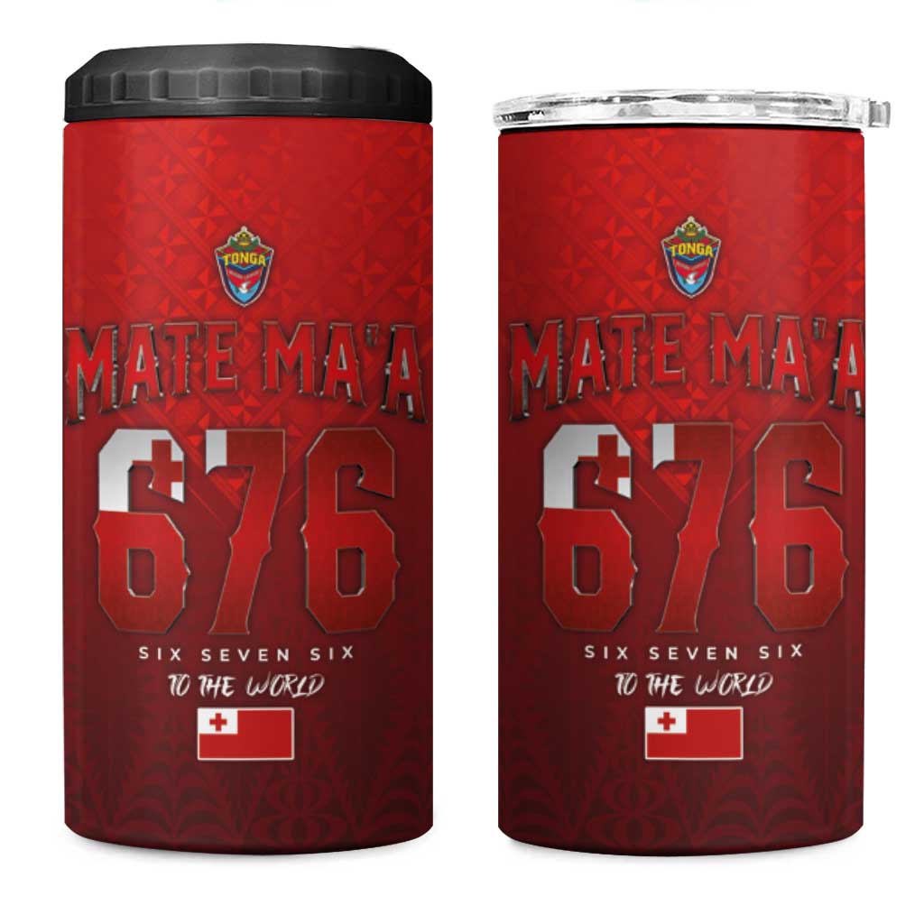 Mate Ma'a Tonga Rugby 4 in 1 Can Cooler Tumbler Six Seven Six to The World LT03 One Size: 16 oz Red - Polynesian Pride