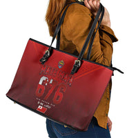 Mate Ma'a Tonga Rugby Leather Tote Bag Six Seven Six to The World