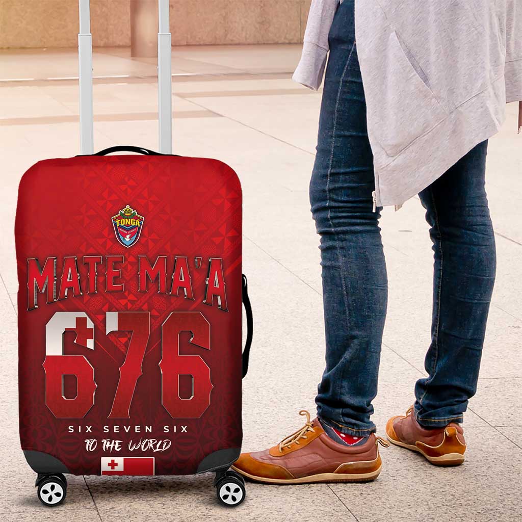 Mate Ma'a Tonga Rugby Luggage Cover Six Seven Six to The World LT03 Red - Polynesian Pride