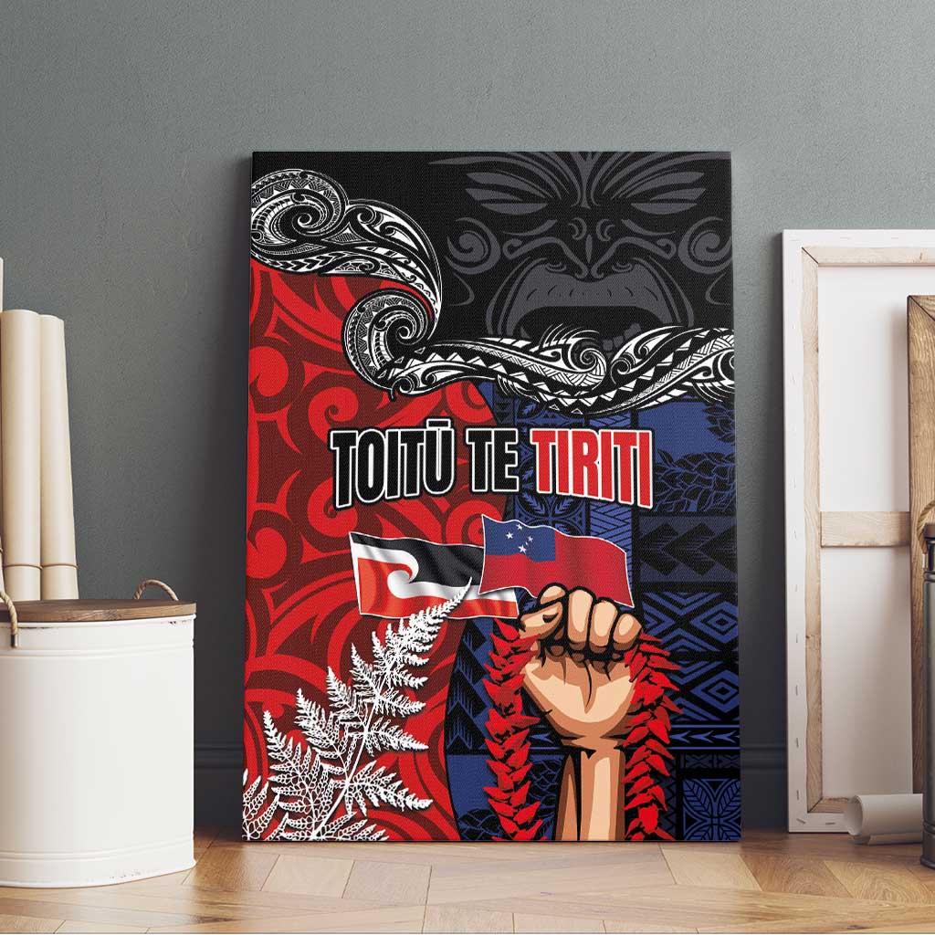 Aotearoa and Samoa Toitu Te Tiriti Canvas Wall Art Honour the Treaty - Te Tiriti Is Us