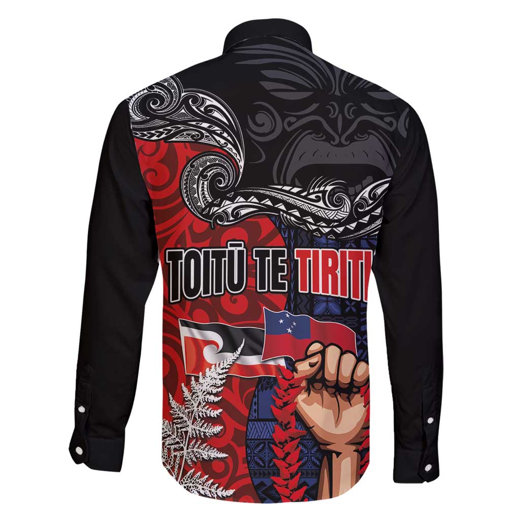 Aotearoa and Samoa Toitu Te Tiriti Family Matching Puletasi and Hawaiian Shirt Honour the Treaty - Te Tiriti Is Us