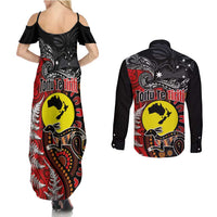 Aotearoa and Australia Toitu Te Tiriti Couples Matching Summer Maxi Dress and Long Sleeve Button Shirt Honour the Treaty - Te Tiriti Is Us
