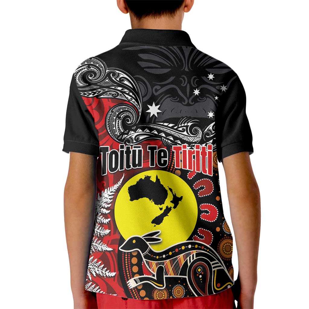 Aotearoa and Australia Toitu Te Tiriti Kid Polo Shirt Honour the Treaty - Te Tiriti Is Us