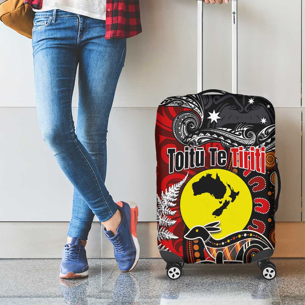 Aotearoa and Australia Toitu Te Tiriti Luggage Cover Honour the Treaty - Te Tiriti Is Us
