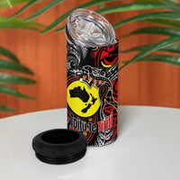 Aotearoa and Australia Toitu Te Tiriti 4 in 1 Can Cooler Tumbler Honour the Treaty - Stand Together Stand Stronger