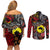 Aotearoa and Australia Toitu Te Tiriti Couples Matching Off Shoulder Short Dress and Long Sleeve Button Shirt Honour the Treaty - Stand Together Stand Stronger