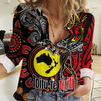 Aotearoa and Australia Toitu Te Tiriti Women Casual Shirt Honour the Treaty - Stand Together Stand Stronger