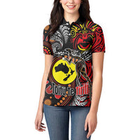 Aotearoa and Australia Toitu Te Tiriti Women Polo Shirt Honour the Treaty - Stand Together Stand Stronger