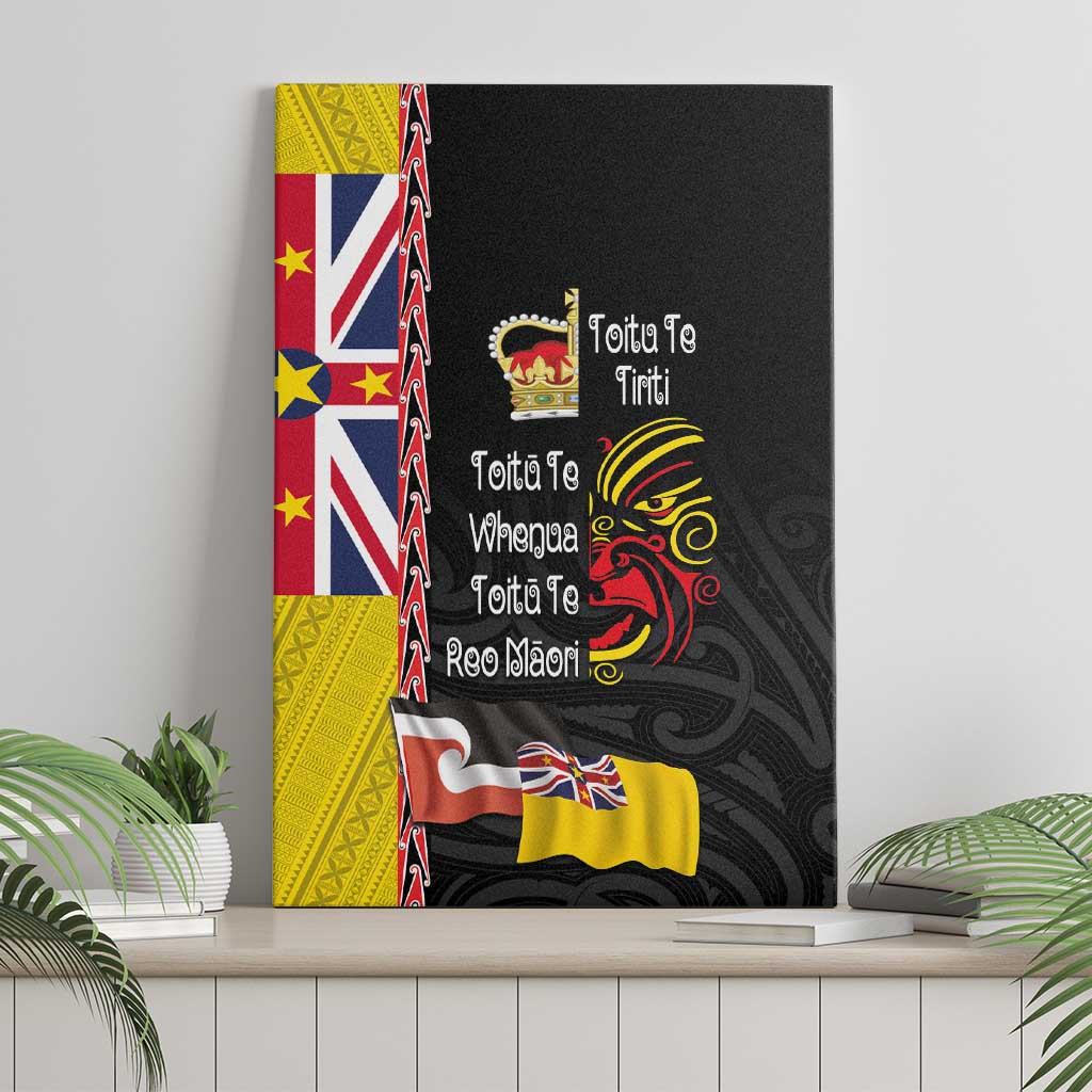 Aotearoa and Niue Toitu Te Tiriti Canvas Wall Art Honour the Treaty - Fight Together Stand Together