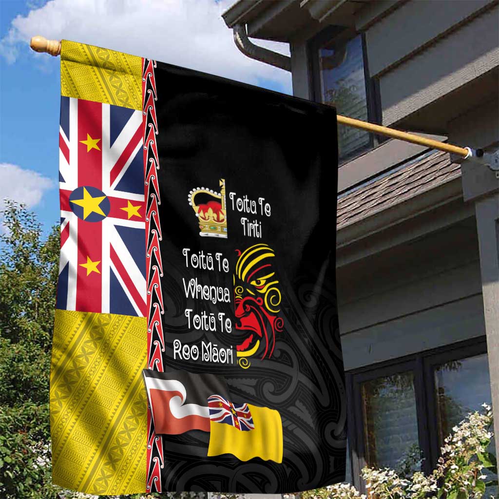Aotearoa and Niue Toitu Te Tiriti Garden Flag Honour the Treaty - Fight Together Stand Together