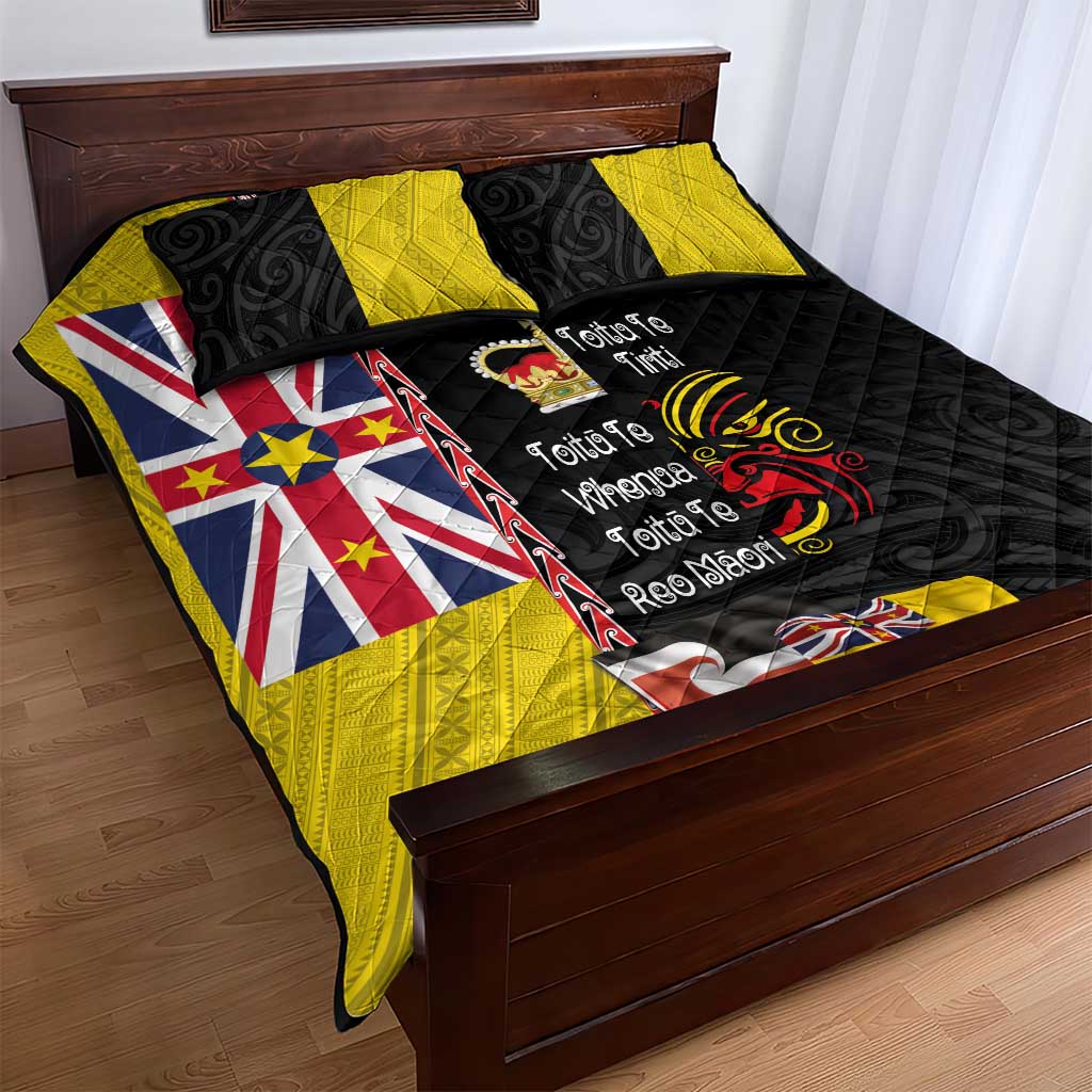 Aotearoa and Niue Toitu Te Tiriti Quilt Bed Set Honour the Treaty - Fight Together Stand Together