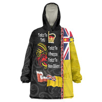 Aotearoa and Niue Toitu Te Tiriti Wearable Blanket Hoodie Honour the Treaty - Fight Together Stand Together