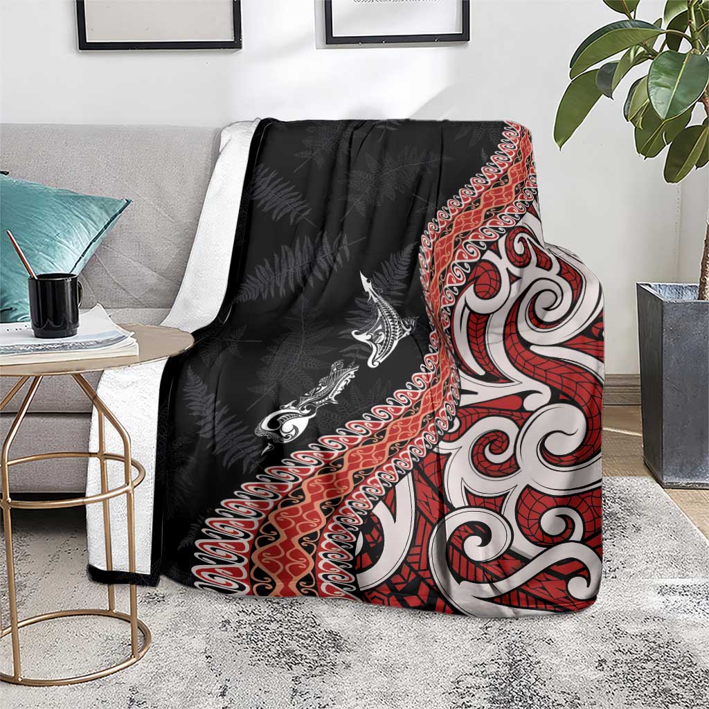 Aotearoa Maori Stylized Koru - Silver Ferns Blanket