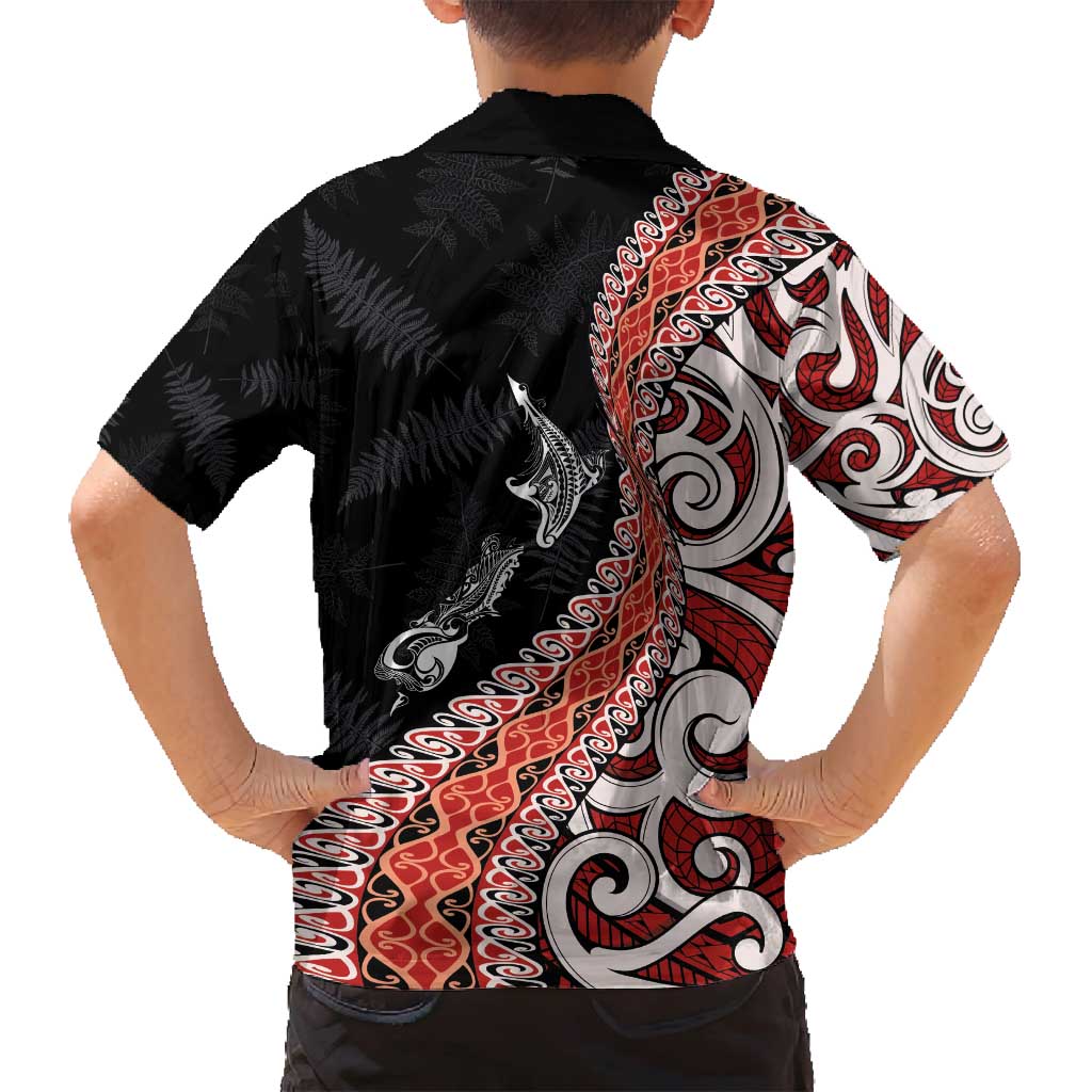 Aotearoa Maori Stylized Koru - Silver Ferns Family Matching Summer Maxi Dress and Hawaiian Shirt