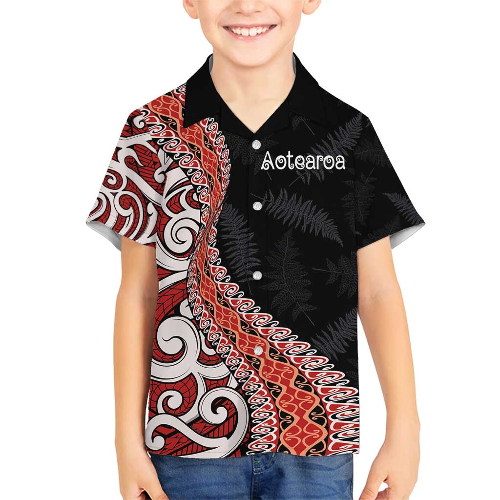 Aotearoa Maori Stylized Koru - Silver Ferns Family Matching Summer Maxi Dress and Hawaiian Shirt