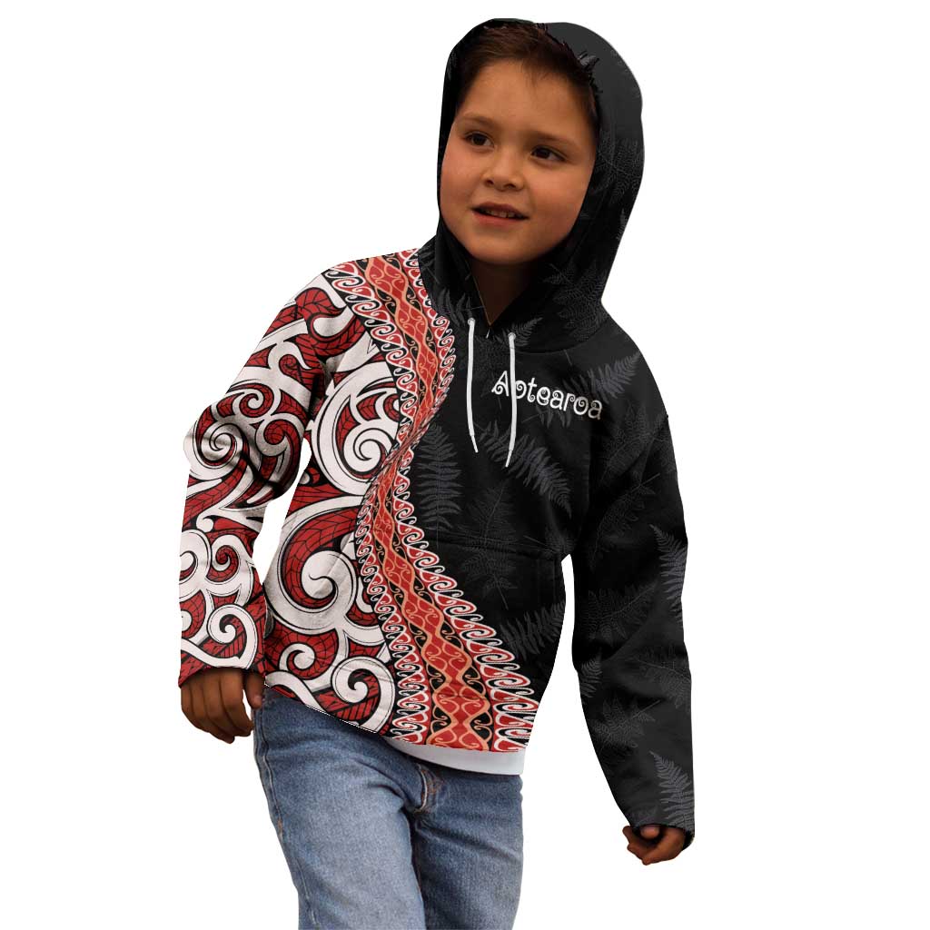 Aotearoa Maori Stylized Koru - Silver Ferns Kid Hoodie