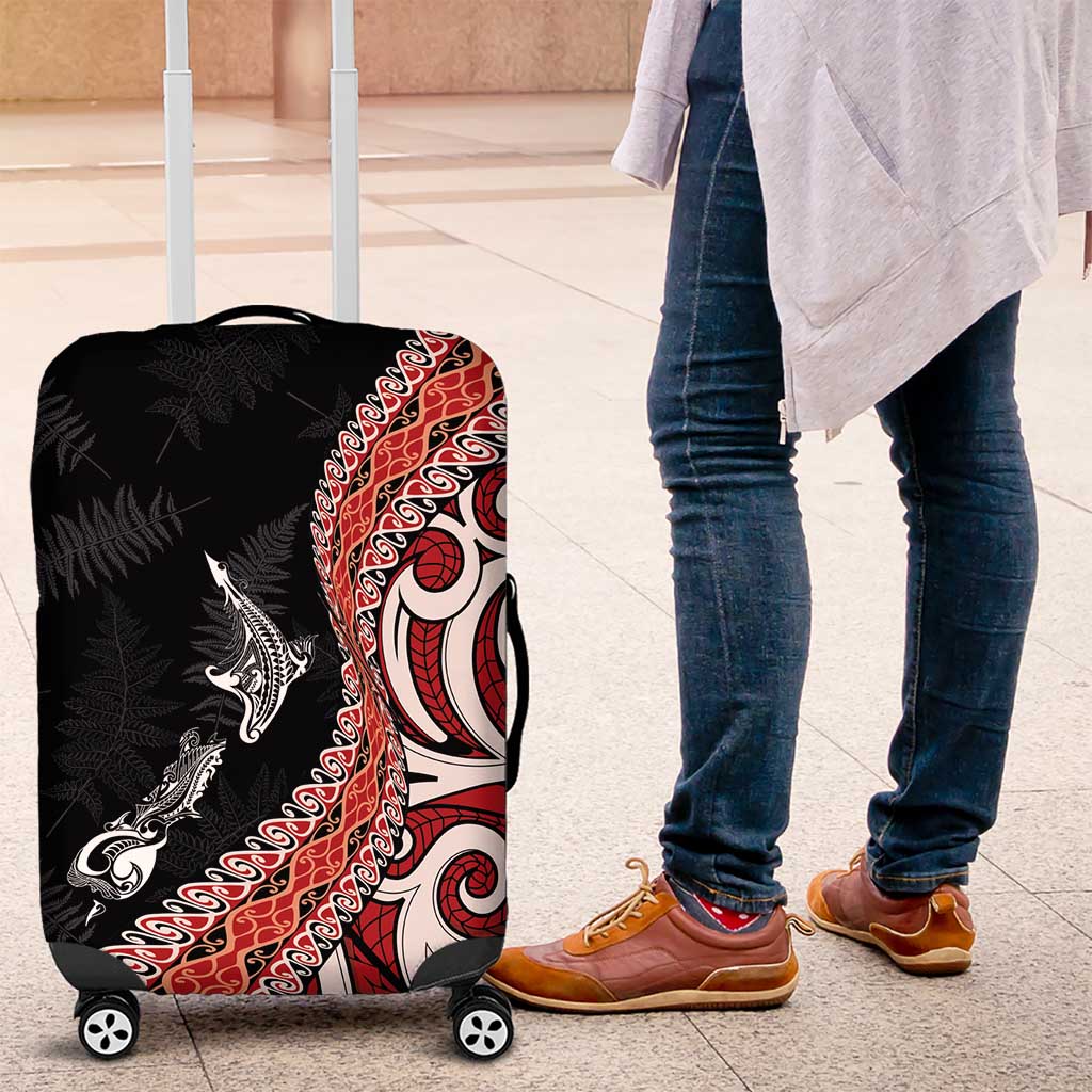 Aotearoa Maori Stylized Koru - Silver Ferns Luggage Cover