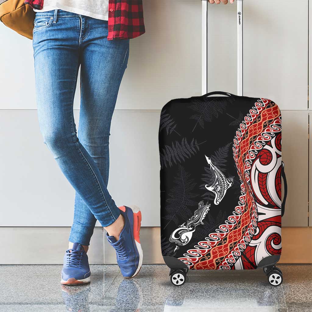 Aotearoa Maori Stylized Koru - Silver Ferns Luggage Cover