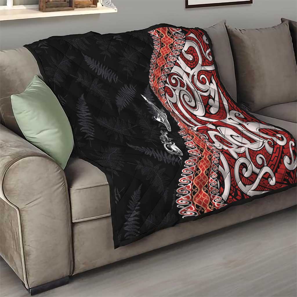 Aotearoa Maori Stylized Koru - Silver Ferns Quilt