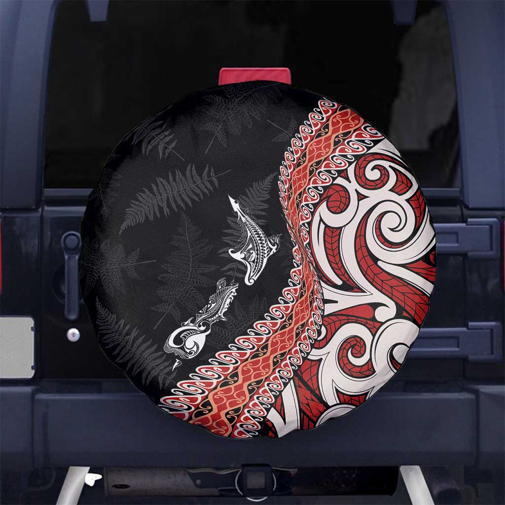 Aotearoa Maori Stylized Koru - Silver Ferns Spare Tire Cover