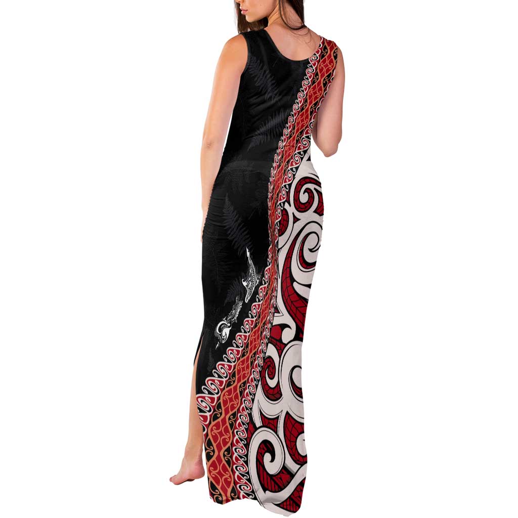Aotearoa Maori Stylized Koru - Silver Ferns Tank Maxi Dress