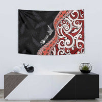 Aotearoa Maori Stylized Koru - Silver Ferns Tapestry