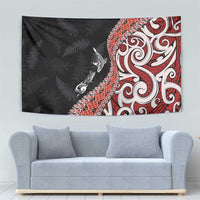 Aotearoa Maori Stylized Koru - Silver Ferns Tapestry