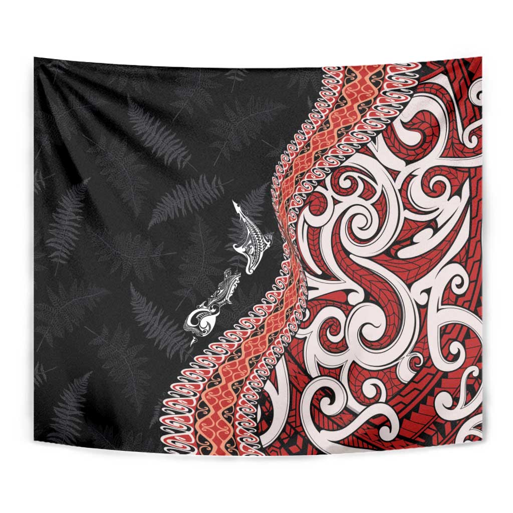 Aotearoa Maori Stylized Koru - Silver Ferns Tapestry