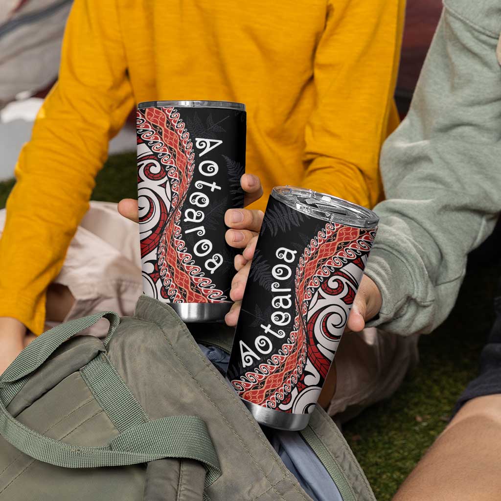 Aotearoa Maori Stylized Koru - Silver Ferns Tumbler Cup
