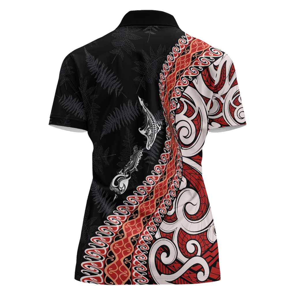 Aotearoa Maori Stylized Koru - Silver Ferns Women Polo Shirt