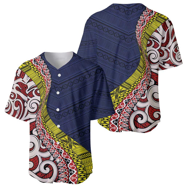 Niue Hiapo Baseball Jersey Rock of Polynesia Tapa Niuean Crab Happy Day LT13