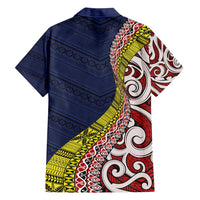 Aotearoa and Niue Family Matching Long Sleeve Bodycon Dress and Hawaiian Shirt Hiapo Maori Stylized Koru