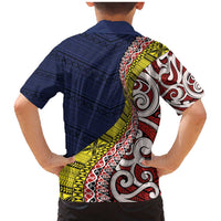 Aotearoa and Niue Family Matching Mermaid Dress and Hawaiian Shirt Hiapo Maori Stylized Koru