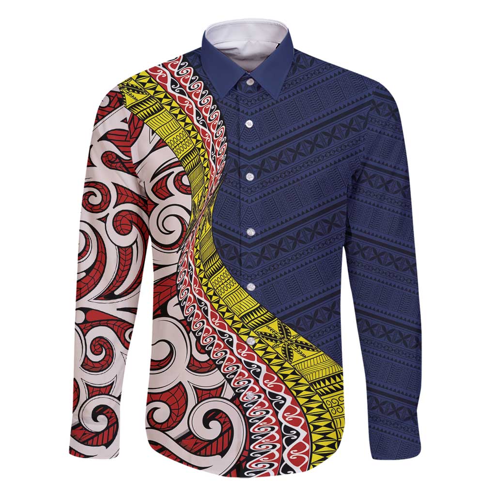 Aotearoa and Niue Family Matching Summer Maxi Dress and Hawaiian Shirt Hiapo Maori Stylized Koru