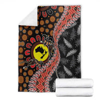 Aotearoa and Australia Blanket Maori Koru Ferns With Aboriginal Kangaroo