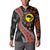 Aotearoa and Australia Button Sweatshirt Maori Koru Ferns With Aboriginal Kangaroo