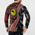 Aotearoa and Australia Button Sweatshirt Maori Koru Ferns With Aboriginal Kangaroo
