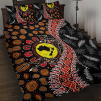 Aotearoa and Australia Quilt Bed Set Maori Koru Ferns With Aboriginal Kangaroo