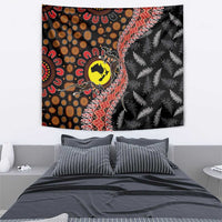 Aotearoa and Australia Tapestry Maori Koru Ferns With Aboriginal Kangaroo