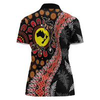 Aotearoa and Australia Women Polo Shirt Maori Koru Ferns With Aboriginal Kangaroo