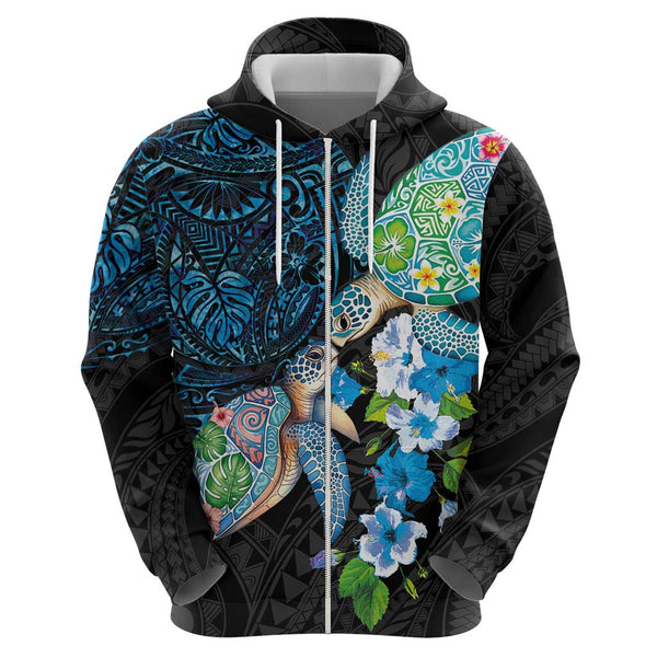 Custom Hawaii Polynesian Hoodie Purple Sea Turtles Hawaiian LT13 main image 1