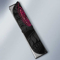 Hawaiian Couple Turtles Honi Auto Sun Shade Polynesian Art Motifs and Hibiscus Black Red Color - Polynesian Pride