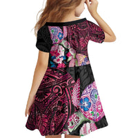 Hawaiian Couple Turtles Honi Family Matching Long Sleeve Bodycon Dress and Hawaiian Shirt Polynesian Art Motifs and Hibiscus Black Red Color - Polynesian Pride