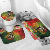 Hawaiian Reggae Bathroom Set Jawaiian One Love-Tribal Tatoos and Rastafari Lion - Polynesian Pride
