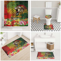 Hawaiian Reggae Bathroom Set Jawaiian One Love-Tribal Tatoos and Rastafari Lion - Polynesian Pride