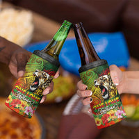 Hawaiian Reggae 4 in 1 Can Cooler Tumbler Jawaiian One Love-Tribal Tatoos and Rastafari Lion - Polynesian Pride